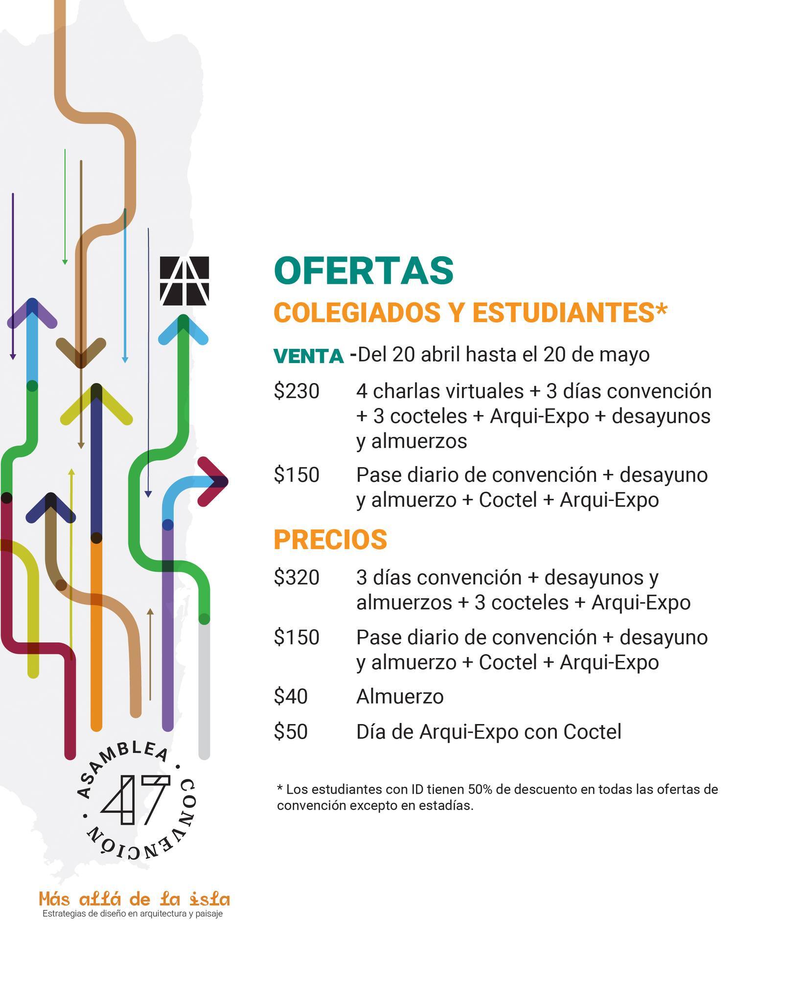 Ofertas y precios para colegiados y estudiantes interesados en asistir a la Convención anual del CAAPPR 2025.