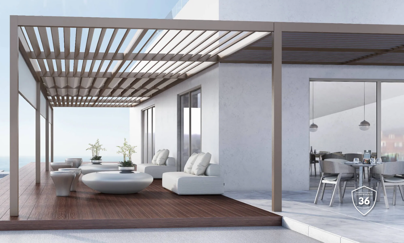 Elegancia funcional bajo una pérgola Pirnar