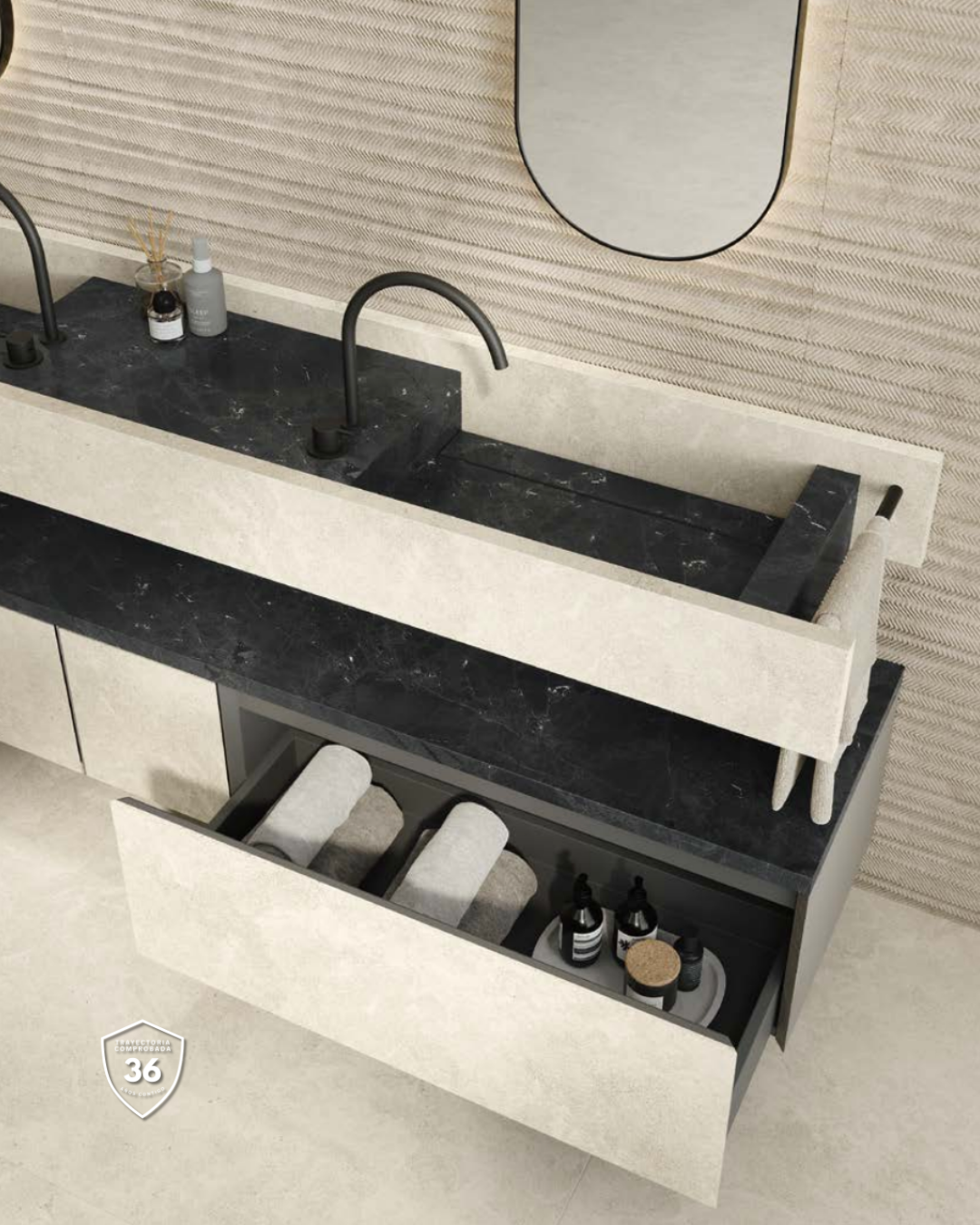 Una colección versátil disponible en múltiples combinaciones para adaptar tu baño a tu estilo.